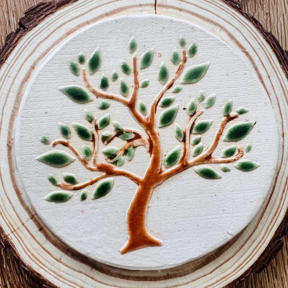 Rustic Tree of Life Wood Slice Wall Art Hanging Natural‎ Bark Edge Decor Cabin